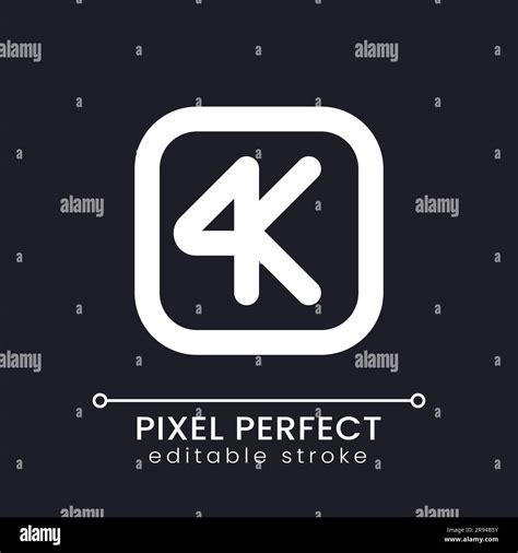 K Resolution Pixel Perfect White Linear Ui Icon For Dark Theme Stock