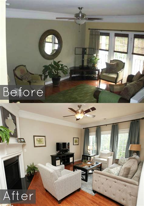 Before And After Pic Of The Living Room The Lighter Color Furniture