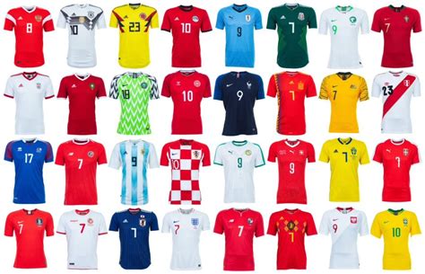 Football Tous Les Maillots De La Coupe Du Monde De La Fifa Russie