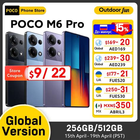 POCO Celular Versão Global M6 Pro Câmera Tripla de 64MP 256GB 512GB