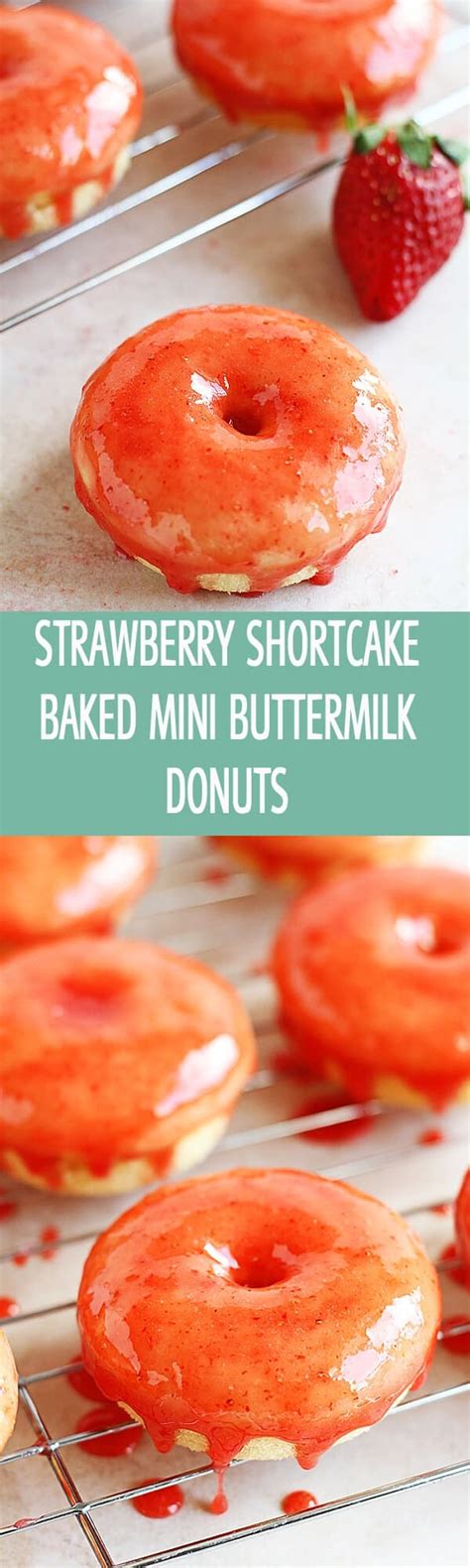 Strawberry Shortcake Baked Mini Buttermilk Donuts Ilonas Passion