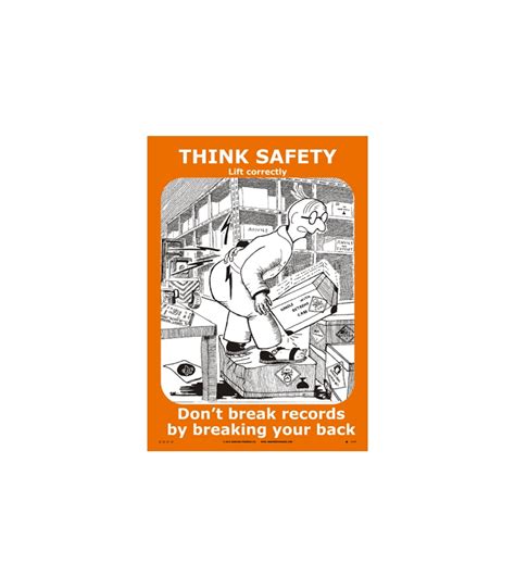 Safety Training Posters Think Safety White Vinyl Poster Lift