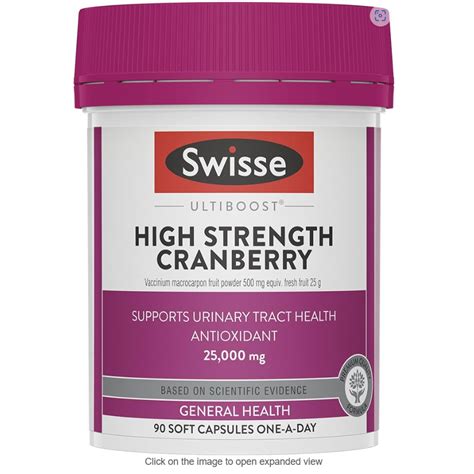 Swisse Ultiboost High Strength Cranberry 25000mg 90 Capsules