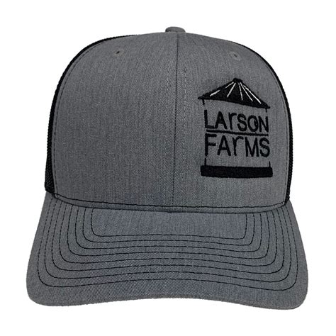 Larson Farms Logo Hat Grey Farm Focused