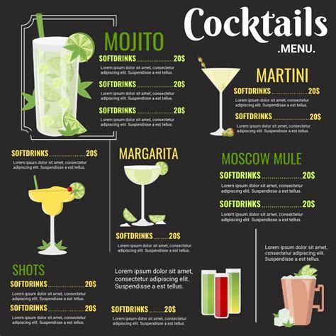 Cocktail Menus Template Postermywall