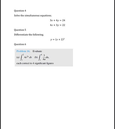 Solved Question 4solve The Simultaneous