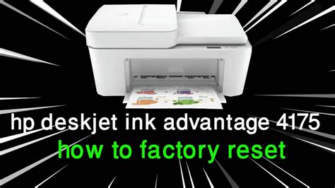 HP DeskJet Ink Advantage 4175 How To Factory Reset YouTube