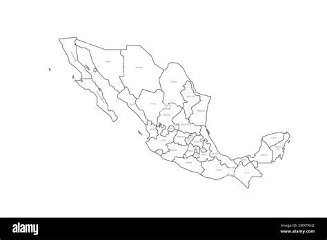 Mexico Political Map Of Administrative Divisions Stock Vector Image And Art Alamy