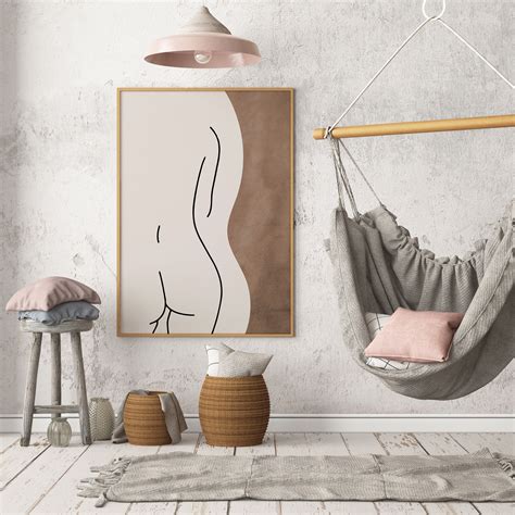 Abstract Body Line Art Print Nude Woman Body Line Drawing Etsy