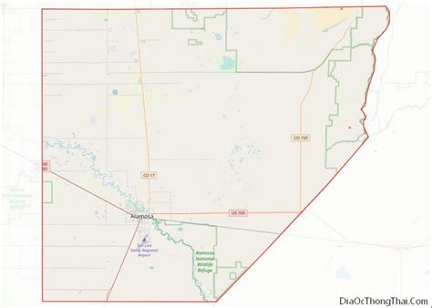 Map of Alamosa County, Colorado