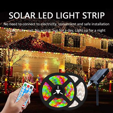 Solar Powered Waterproof Outdoor Led Strip Lights With Remote Obitol