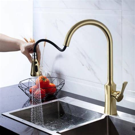 Luxury Kitchen Faucets Nickel Degree Water Mixer Single Handle Hot Cold Pull Out Kitchen