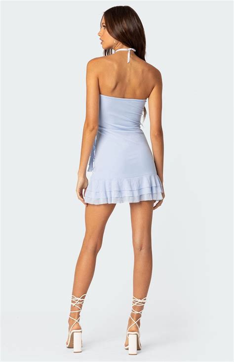 Edikted Thalia Flower Pin Ruffle Mini Dress Pacsun Ruffle Trend