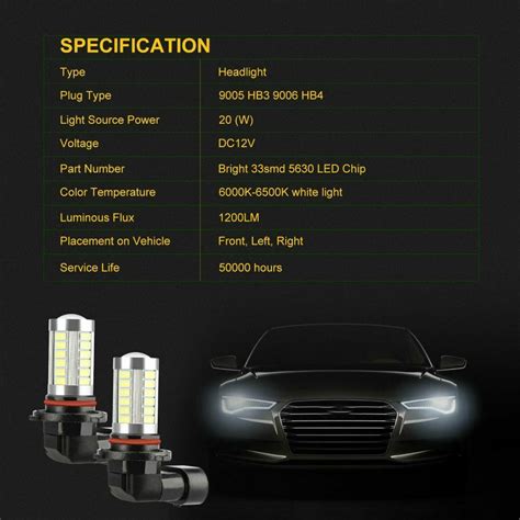 X Led Combo Headlight Bulbs High Low Beam Kit K Xenon