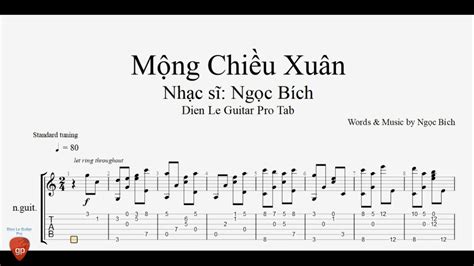 Mộng Chiều Xuân Guitar Tabs YouTube