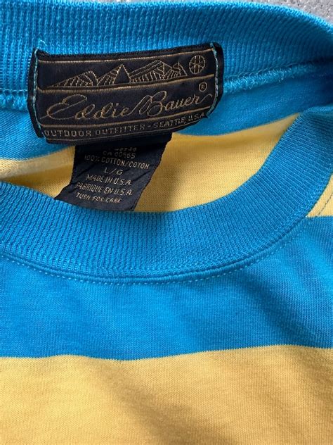 80 S Eddie Bauer Border T Shirt L Made In Usa Vintage Heads