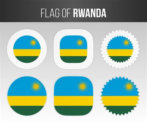 Ruanda Bandera Etiquetas Insignias Y Pegatinas Ilustraci N Banderas De