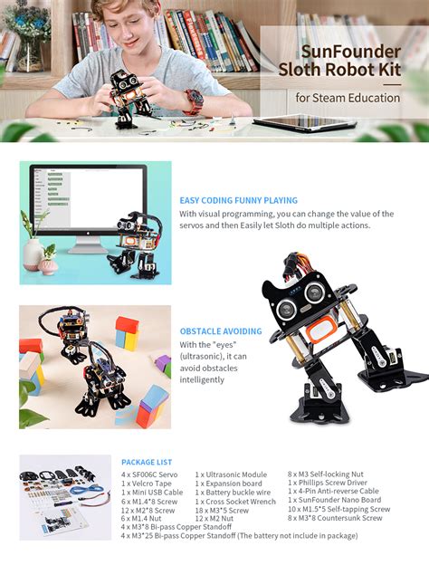 Sunfounder Robotics Kit For Arduino Dof Dancing Sloth Programmable