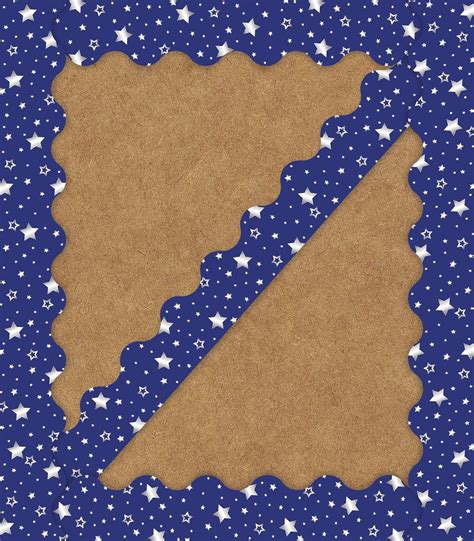 Sparkle And Shine Navy With Foil Stars Scalloped Borders Carson