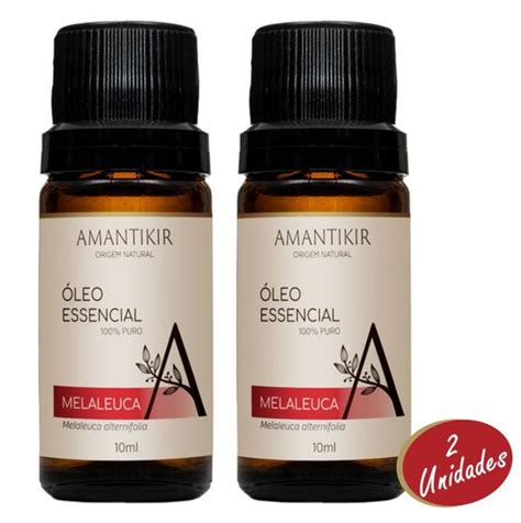 Óleo Essencial De Melaleuca Tea Tree Puro 10ml Amantikir 2 Unidades