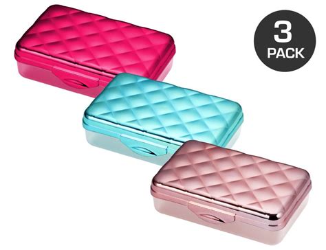 Lockermate Metallic Pencil Boxes Assorted Colors 3 Pack Bostitch Office