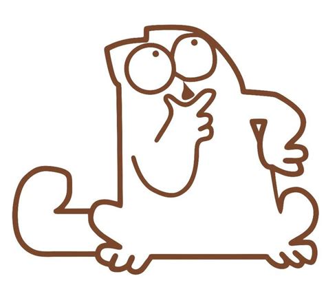 Кот Саймона в нарисованных картинках для детей. Простые срисовки.