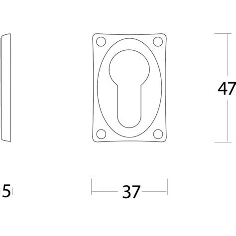 Plaque De Trou De Cylindre Profil Carr Allong Nickel Mat