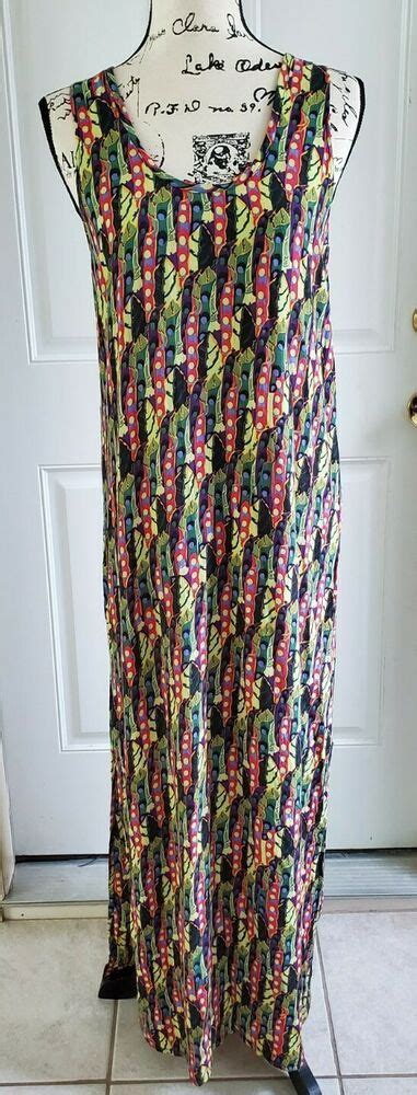 Flax By Jeanne Engelhart Rayon Tank Sleeveless Maxi Dress Womens