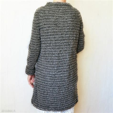 Prosty Elegancki Sweter Handmade Robiony Na Drutach Modne Art Madam Pl