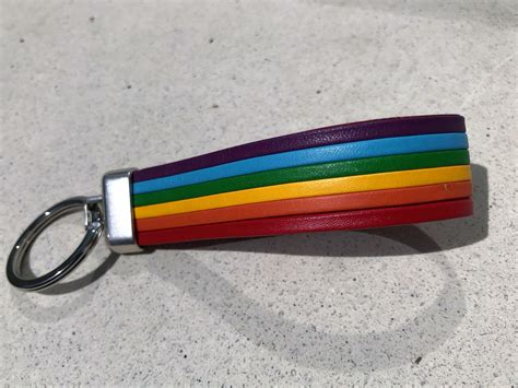 Lgbt Gay Pride Community Leather Keychain Gay Keychain Etsy