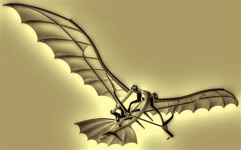 Da Digital Art Leonardo Da Vinci Antique Flying Machine By Nenad