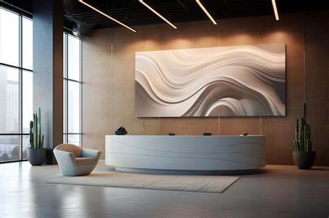 Premium AI Image | Sleek and modern corporate office lobby with ...