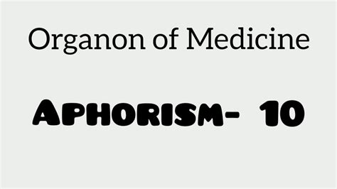 Aphorism Organon Of Medicine Youtube