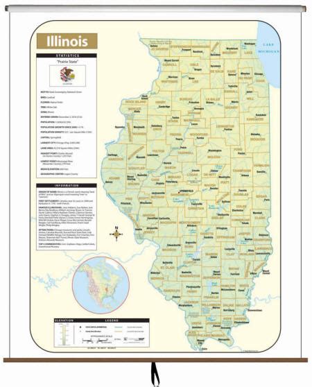 Illinois Wall Maps (Free Shipping)