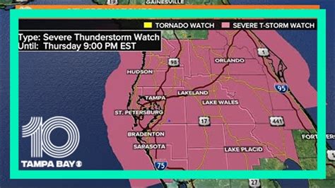 Live Radar Strong Severe Storms Possible Across Tampa Bay Region