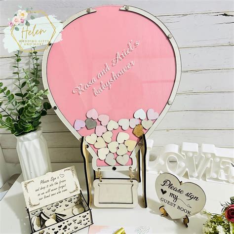 Hot Air Balloon Guest Book Alternative Guestbook Sign Drop Box Air Balloon Basket Baby Shower