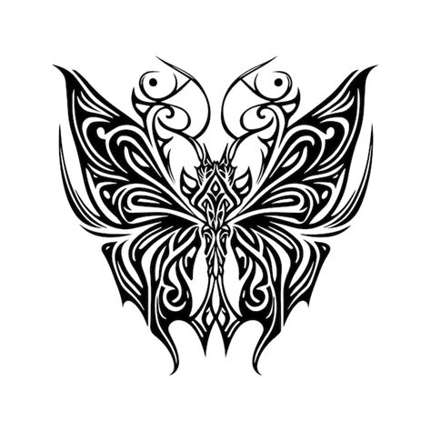 Schmetterling Tribal Tatto Linie Kunst Handgezeichnete Illustration