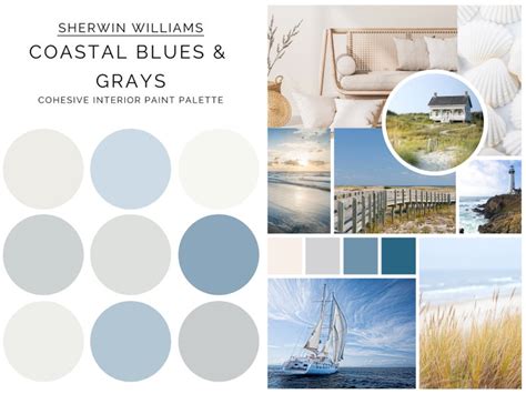 Sherwin Williams Coastal Blue And Gray Paint Palette Coastal Paint