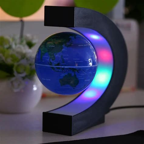 Globo flotante magnético con luces LED lámpara con forma de C de