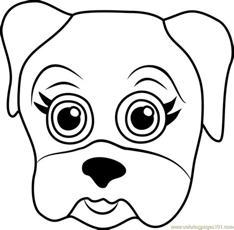 Pug Puppy Face Coloring Page for Kids - Free Pet Parade Printable ...