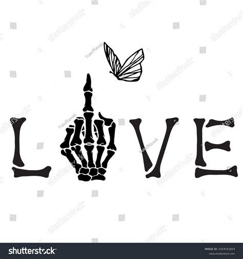 Skeleton Hand Fuck Love Sign Skeleton Shutterstock