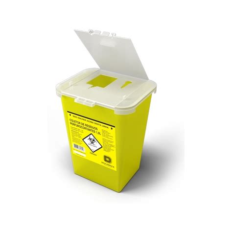 COLETOR PLASTICO RÍGIDO PERFUROCORTANTE AMARELO 01 LITRO DESCARPACK