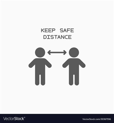 Keep Safe Distance Icon Social Distancing Vector Image