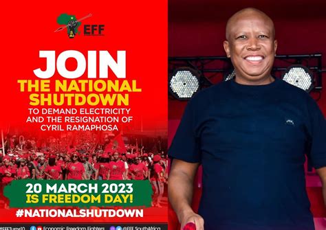 National Shutdown Eff Vows To Bring Sa To A Standstill Next Month