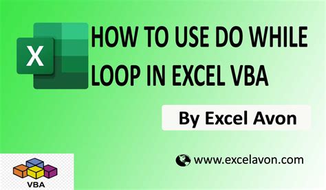 Use Of Do While Loop In Excel VBA Excel Avon