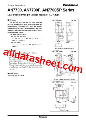 An F Datasheet Pdf Panasonic Semiconductor