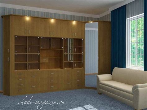 Модульная стенка с угловым шкафом для гостиной: фото, заказ, модель ...