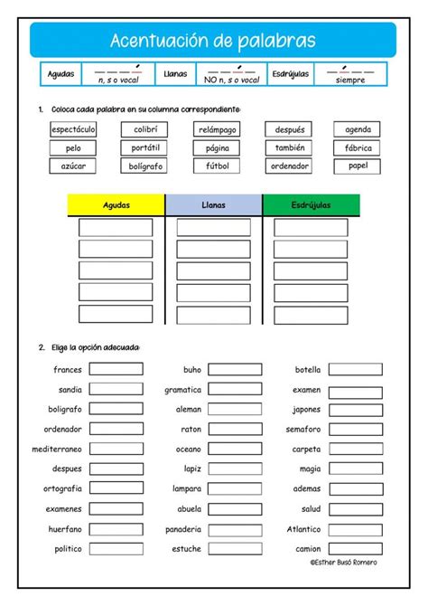 Actividad online de Acentuación para 6º Primaria Puedes hacer los