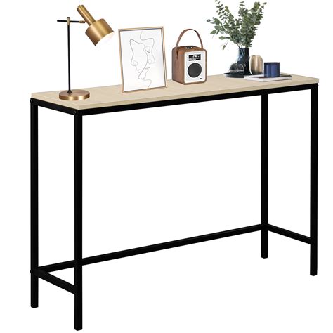 Irerts Entryway Table Narrow Hallway Console Table Modern Sofa Table Narrow With Metal Frame