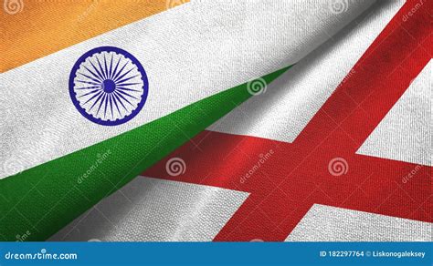 India And Northern Ireland Two Flags Textile Cloth Fabric Texture